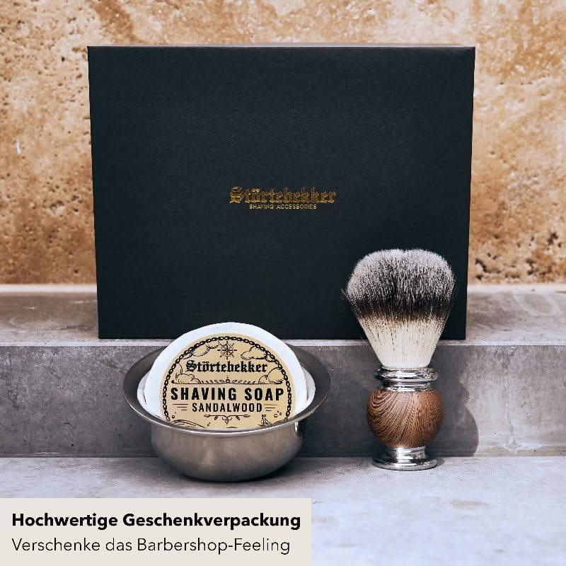 Störtebekker® Rasur Upgrade Set - Rasierpinsel, Rasierseife Sandelholz, Rasierschale und After Shave