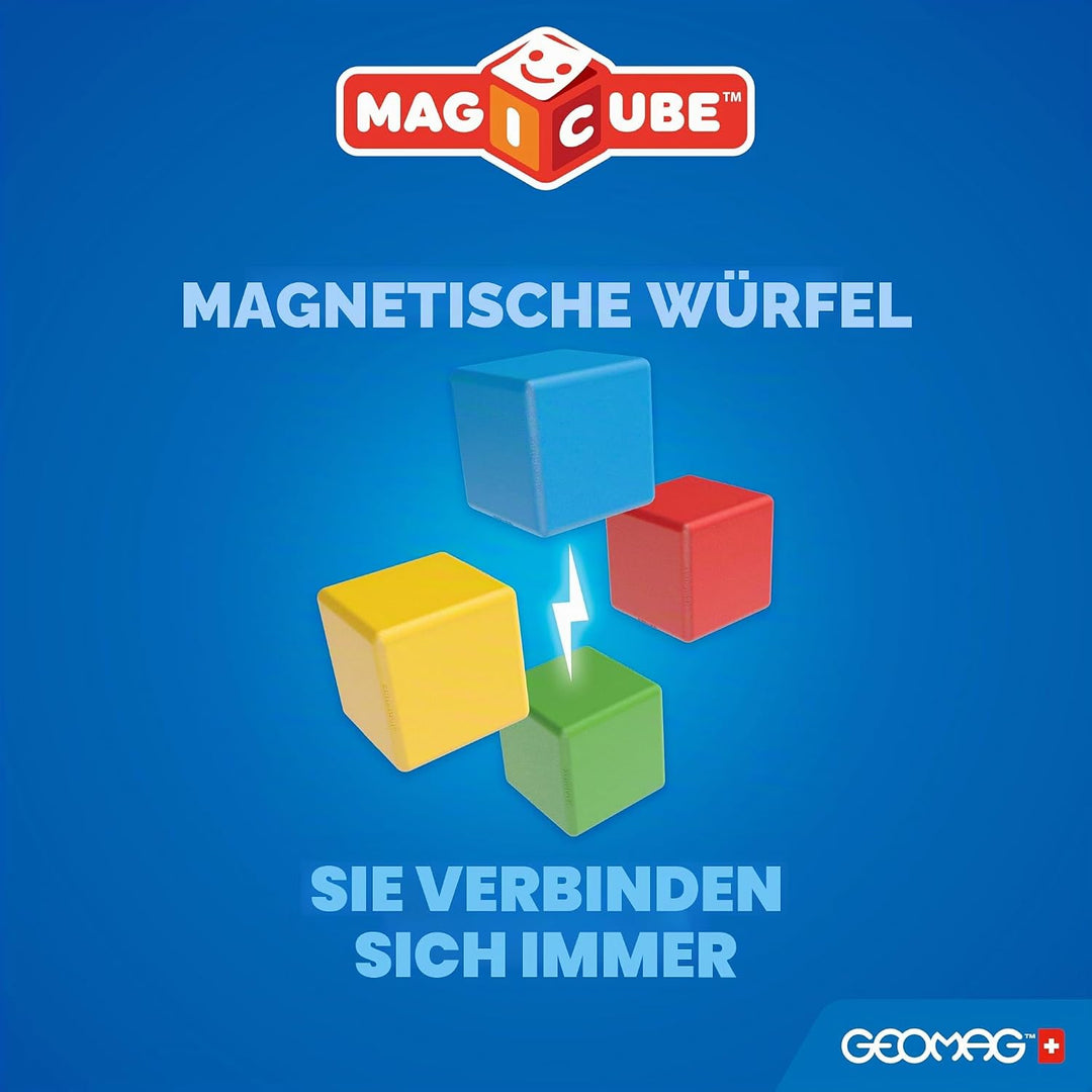 Geomag Magicube - 64 Würfel - Magnetisches Konstruktionsspielzeug für Kinder - Green Line - Lernspie