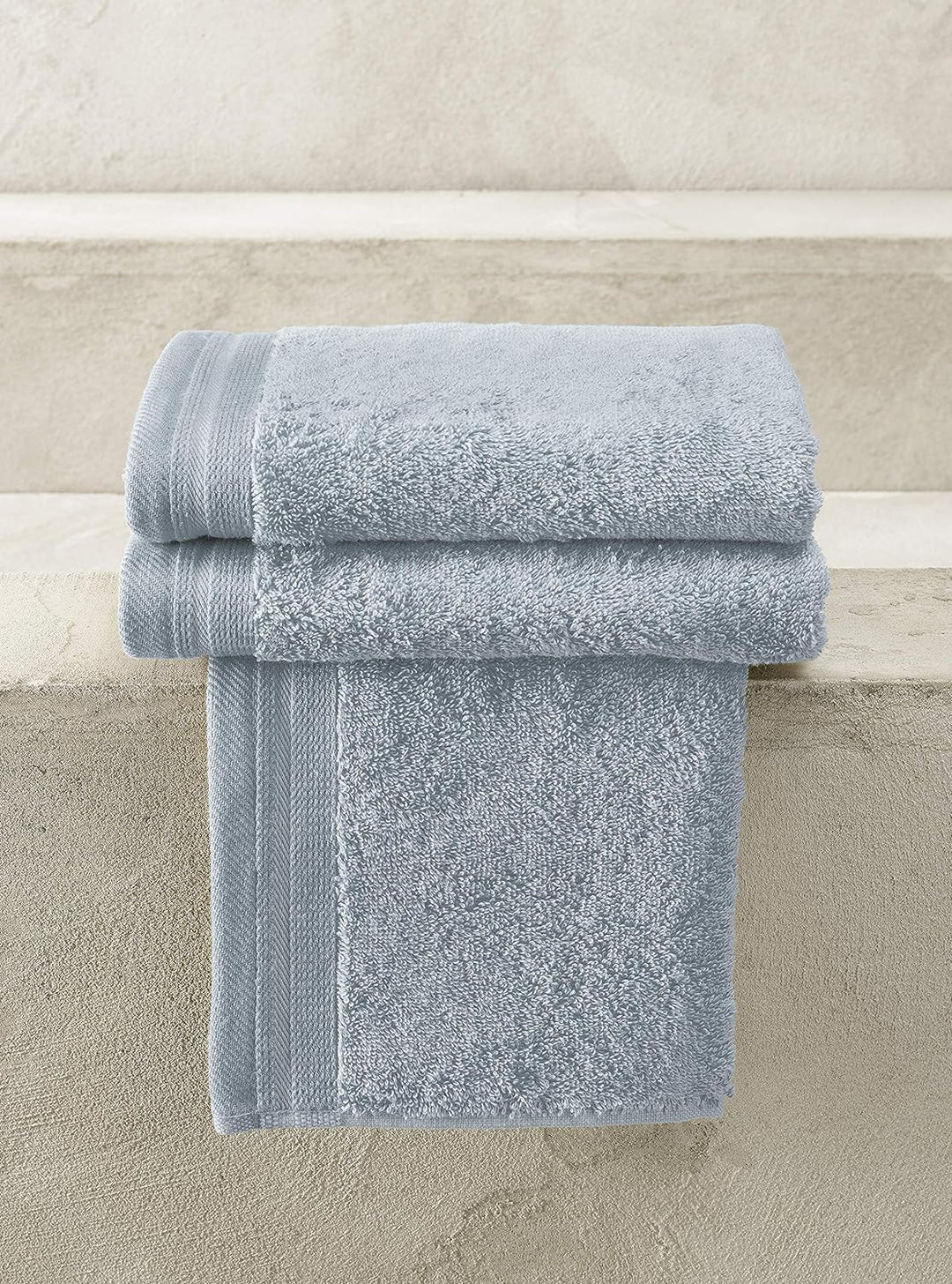 De Witte Lietaer Contessa Luxe Gästehandtücher, Baumwolle, 40 x 60 cm, Eisblau, 3 Stück 40x60 Blau -