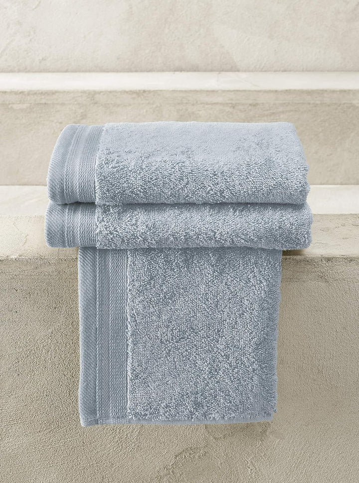 De Witte Lietaer Contessa Luxe Gästehandtücher, Baumwolle, 40 x 60 cm, Eisblau, 3 Stück 40x60 Blau -