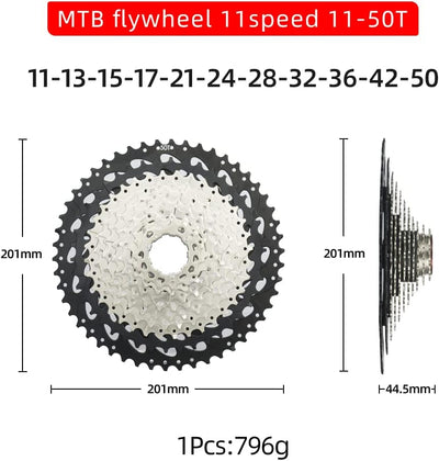 CYSKY 11 Fach Kassette 11-25T/11-28T/11-32T/11-36T/11-40T/11-42T/11-46T/11-50T Kassette Fit für Moun