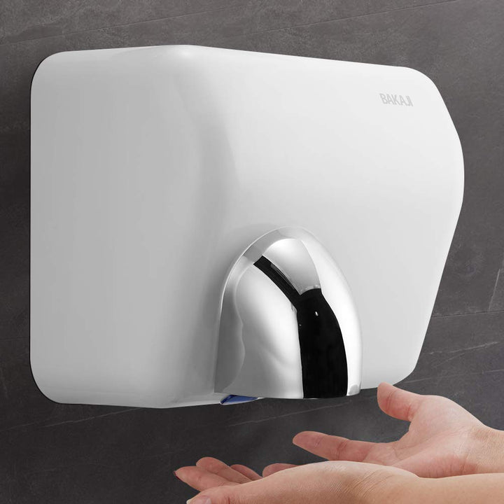 Bakaji Secador de Manos Eléctrico Automático secador de Aire Caliente de Pared - Baño Rápido con Sen