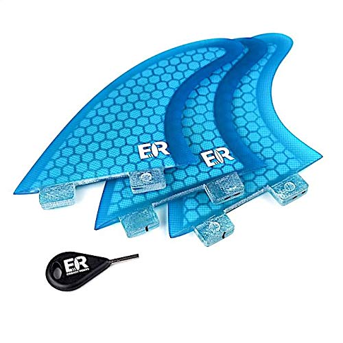 Eisbach Riders Surfboard FCS Fiberglass Honeycomb Fin Thruster Set mit Fin Key (Grösse Small/Medium/