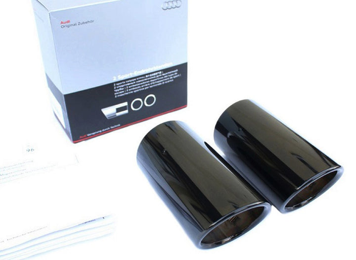 Original Audi Auspuff Endrohre A4 A5 A6 Q5 A7 Chrom Blenden Doppelendrohr S-line schwarz glänzend