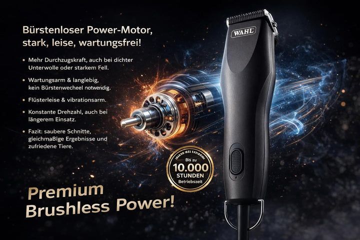 Rotschopf24 Edition: Profi Tierschermaschine mit Schneidsatz aus Metall. Stark + leise. Für fast all