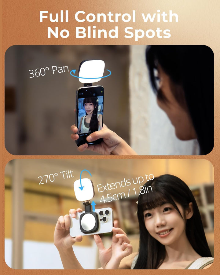 SMALLRIG Vibe P48 LED Video Light Magnetisches Selfie-Licht für iPhone, Telefonlicht mit Spiegel, So