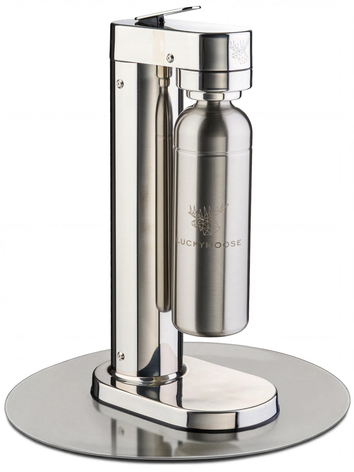 Infinity-S Wassersprudler aus hochwertigem Edelstahl (Silver/Silver) – inkl. 2x 1,25L Edelstahlflasc