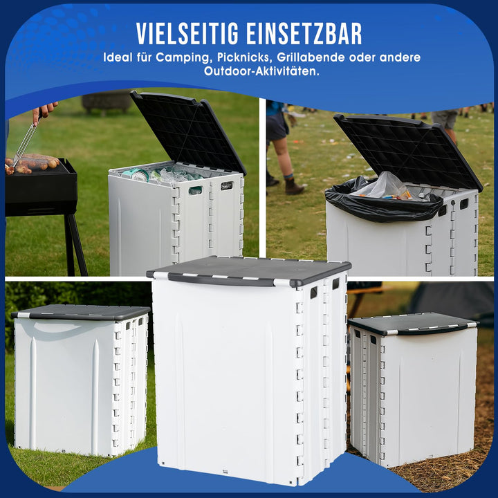 Faltbarer Mülleimer 30L mit Deckel – Klappbarer Abfalleimer Camping, Wohnmobil & Outdoor – platzspar
