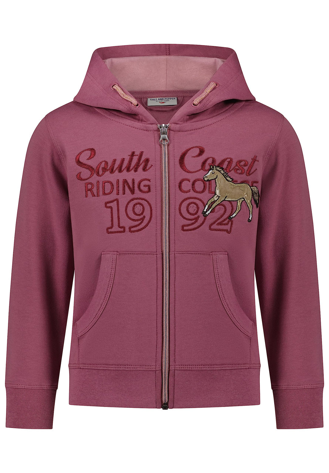 SALT AND PEPPER Mädchen Girls Jacket Hoodie Horse Emb Sweatshirt 104-110 Mauve, 104-110 Mauve