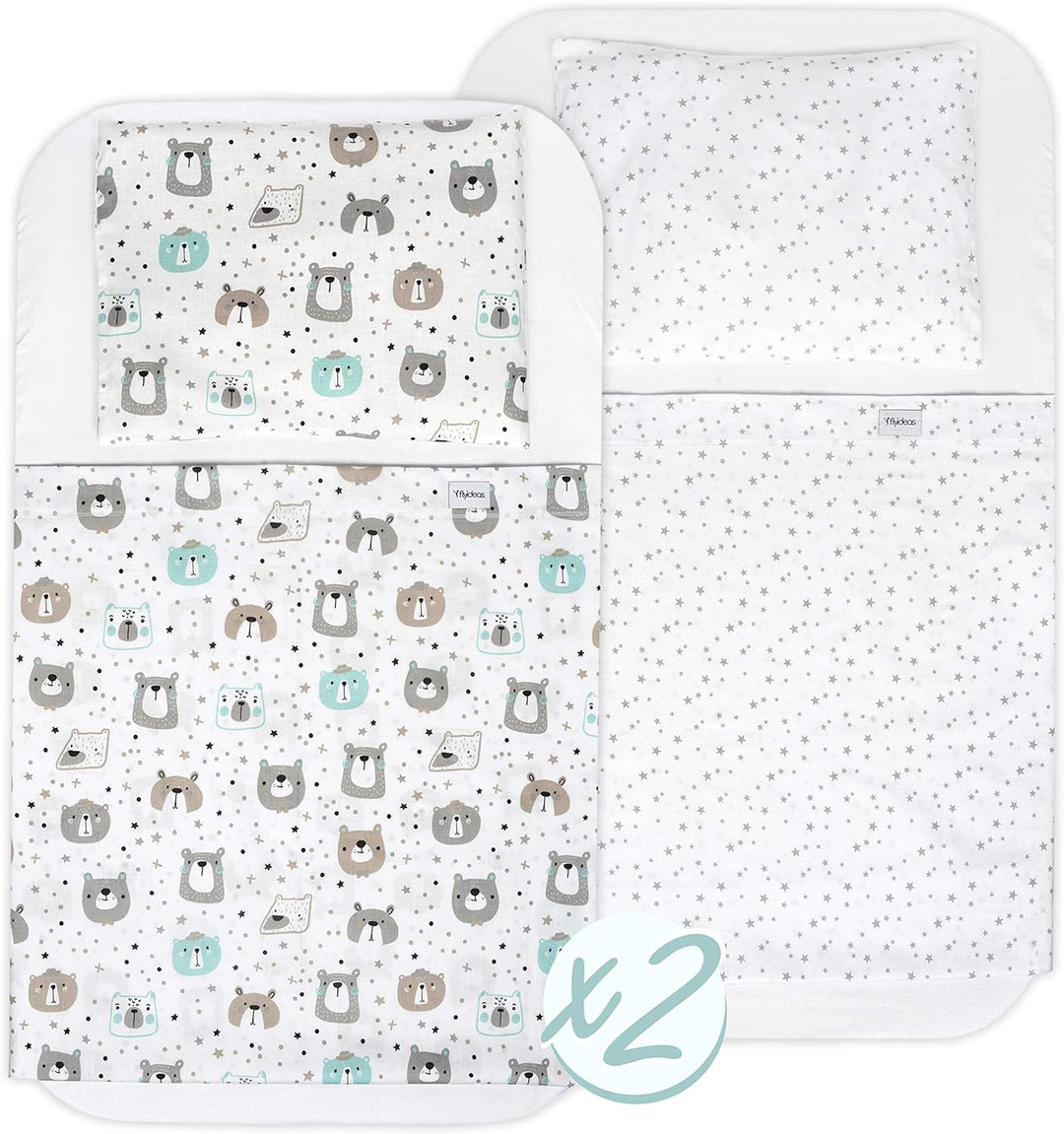 FlyIdeas Next 2 me Spannbettlaken Beistellbett Baby 83x50 cm, 8 STK. - 100% Zertif. Baumwolle - Komp