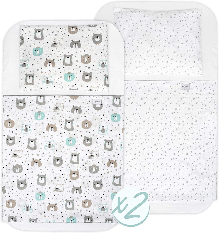 FlyIdeas Next 2 me Spannbettlaken Beistellbett Baby 83x50 cm, 8 STK. - 100% Zertif. Baumwolle - Komp