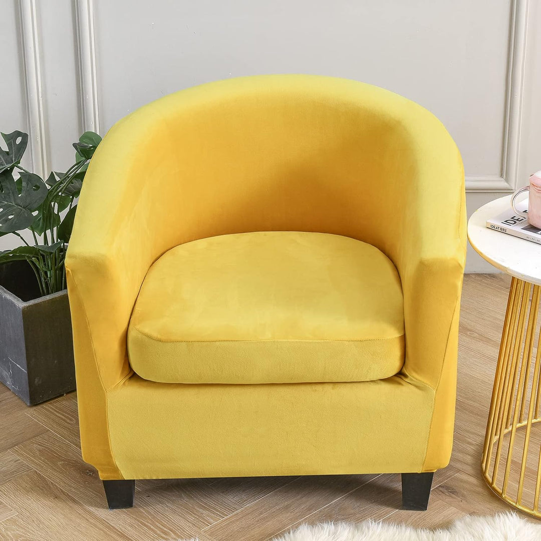 TOPCHANCES 2 Stück Tub Club Stuhlhussen, hohe Stretch-Sessel, Sofa-Schonbezug mit Kissenbezug, Samt-