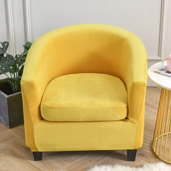 TOPCHANCES 2 Stück Tub Club Stuhlhussen, hohe Stretch-Sessel, Sofa-Schonbezug mit Kissenbezug, Samt-