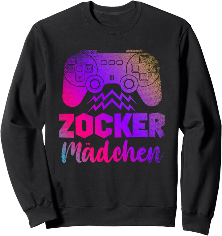 Videospiel Controller Zocker Mädchen Nerd Buntes Gaming Sweatshirt