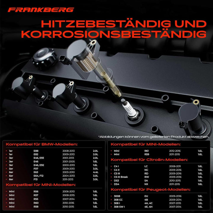 Frankberg 1x Zündspule Zündmodul Kompatibel mit 116i-135i 220i 316i-335i M3 520i-550i 630i-650i 735i