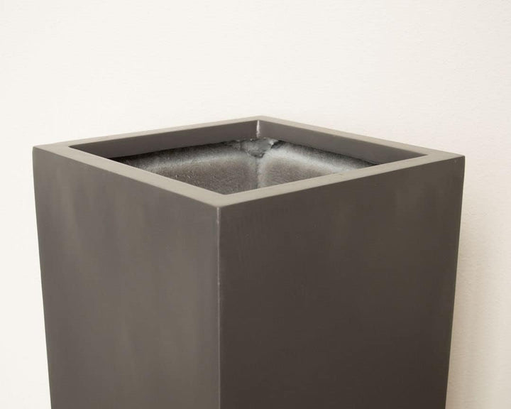 Elegant Einrichten Pflanzkübel Fiberglas säule 30x30x60cm anthrazit metallic