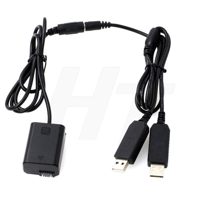 HangTon 5 V USB auf NP-FW50 DC Koppler Dummy Akku für Sony A7 A7II A7S A7SII A7R A7RII A6300 A6500 A