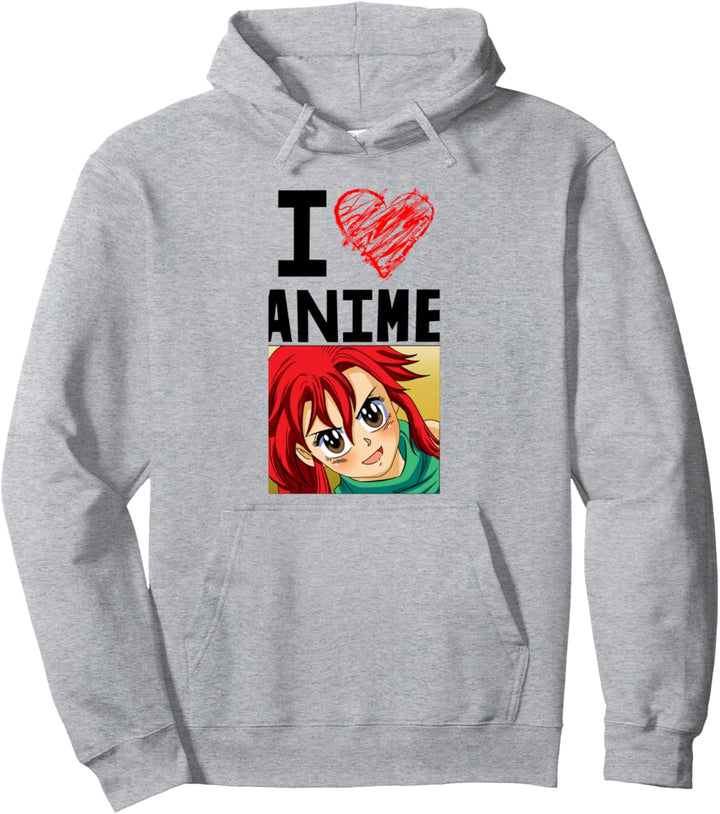 Ich liebe Anime Lustiges Gesicht Liebe Animation Pullover Hoodie