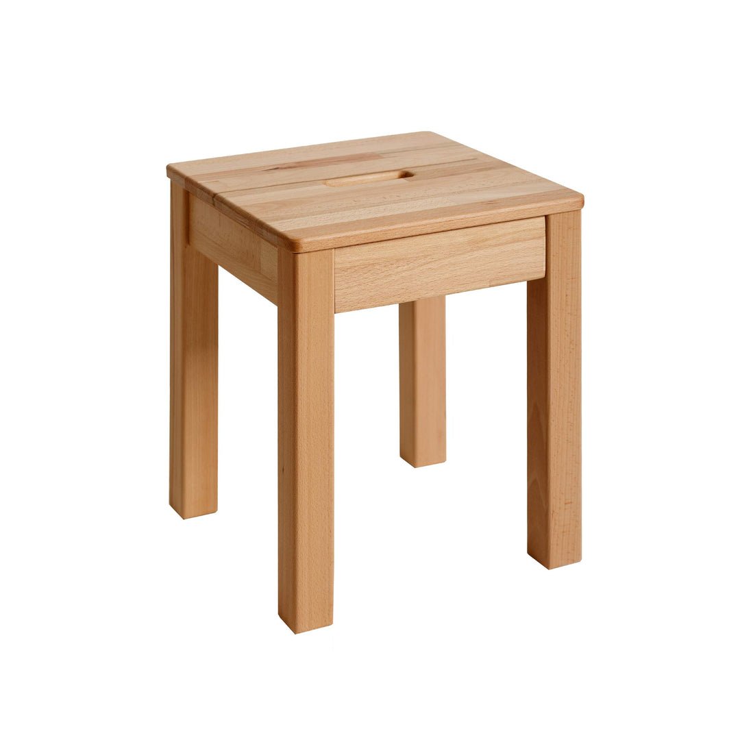 Krok Wood Hocker Tomas aus Massivholz 35x35x45 cm (Buche, 1x mit Eingriff) 1x mit Eingriff Buche, 1x