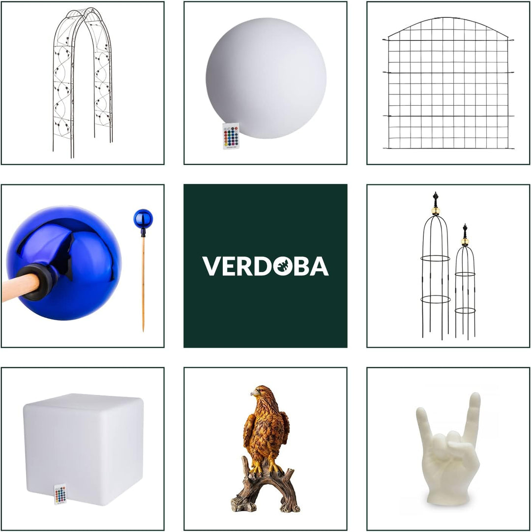 VERDOBA Gartendekoration Ente aus Kunstharz handbemalt - Gartenfiguren für aussen &amp; Wintergarten Dek