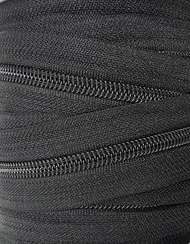 15 Meter / durchgehender Reissverschluss aus Nylon, mit 10 Schiebern aus Metall #10, Reissverschluss