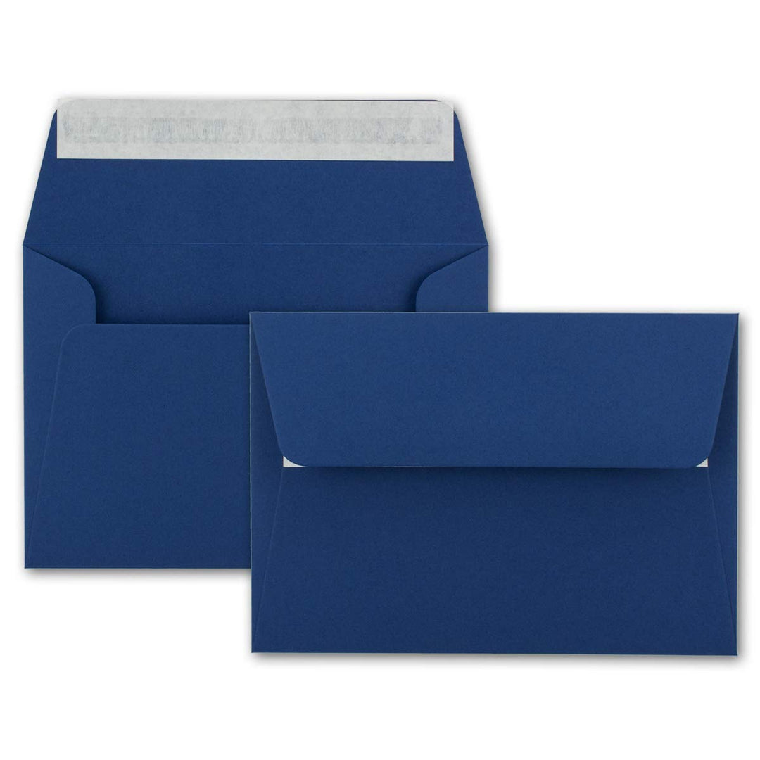 250x Brief-Umschläge B6 - Nachtblau - 12,5 x 17,5 cm - Haftklebung 120 g/m² - breite edle Verschluss