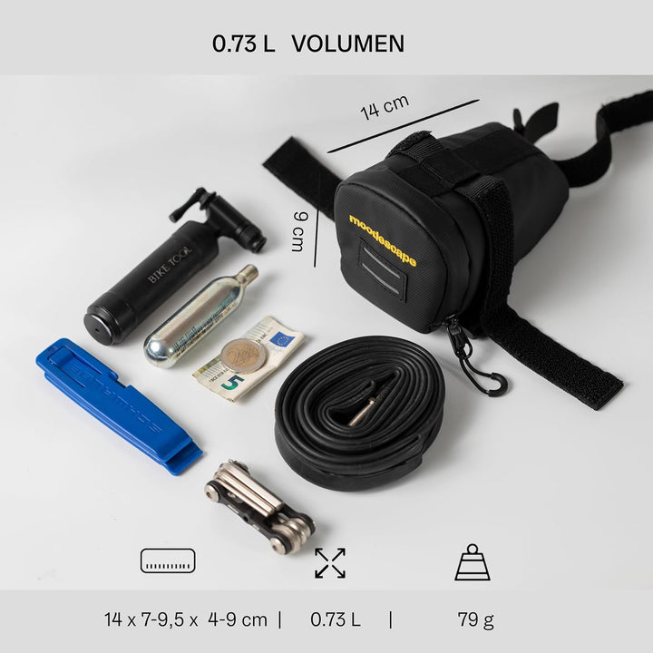 Satteltasche, 0,73 Liter, Wasserdicht – Recyceltes Robustes Polyester – Aero-Design – Helles Innenfu