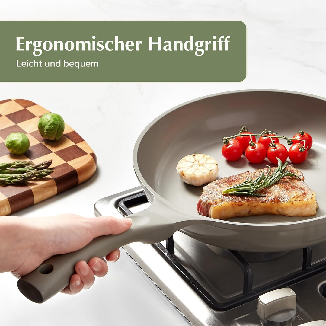 Redchef Antihaft Beschichtet Bratpfanne 24cm, Keramik Pfanne Induktion, Omelette Pfanne, PTFE-frei P