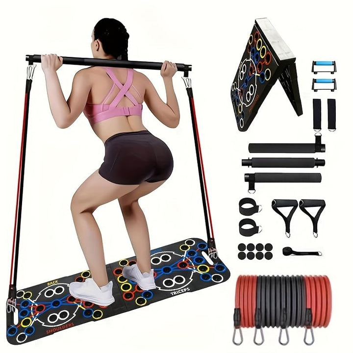54-Loch Liegestützbrett - Multifunktions-Übungsgerät für das Home-Gym - Verstellbare Liegestützstang