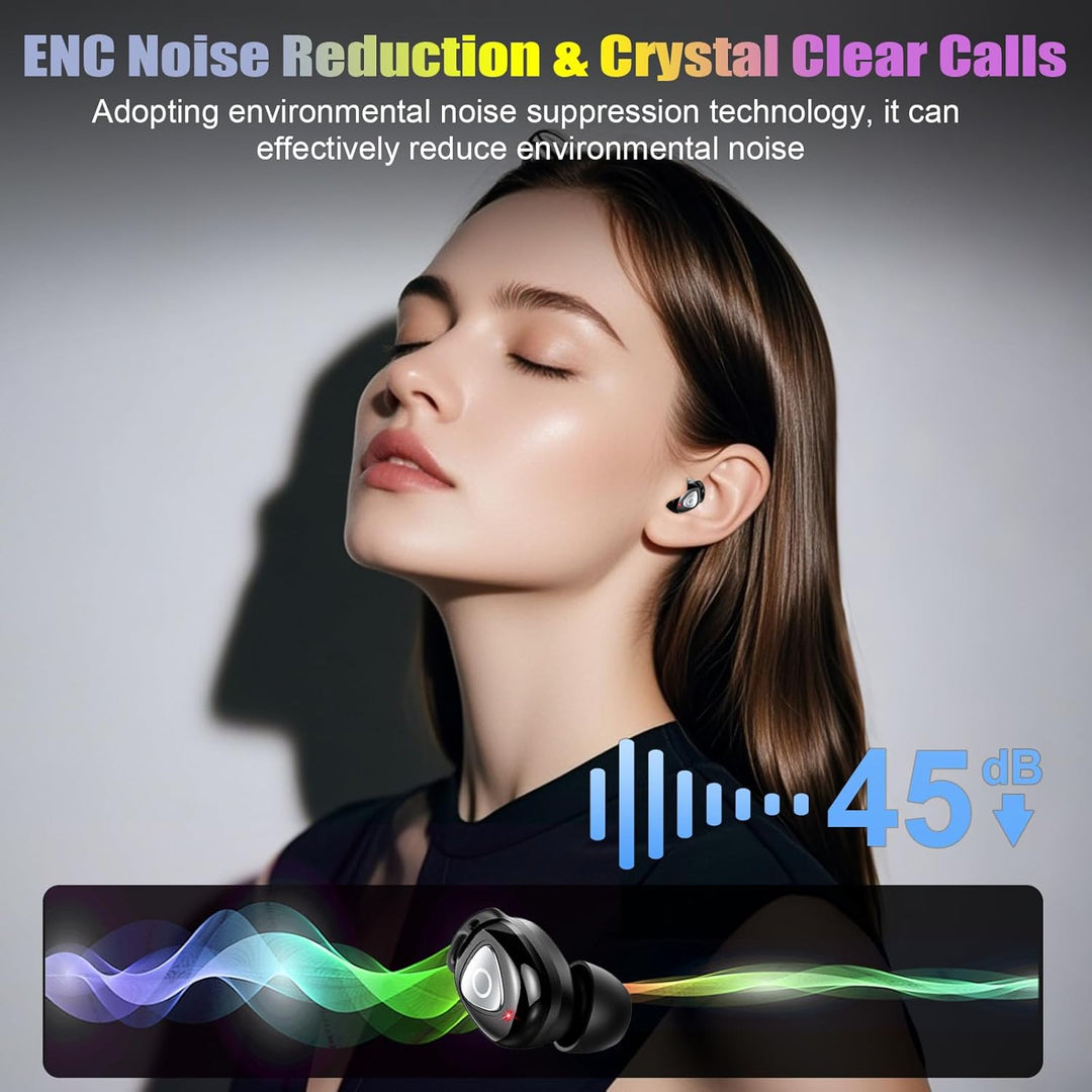 Bluetooth Kopfhörer, 2026 In Ear Kopfhörer Kabellos Bluetooth 5.4 mit 4 ENC Noise Cancelling Mic, St