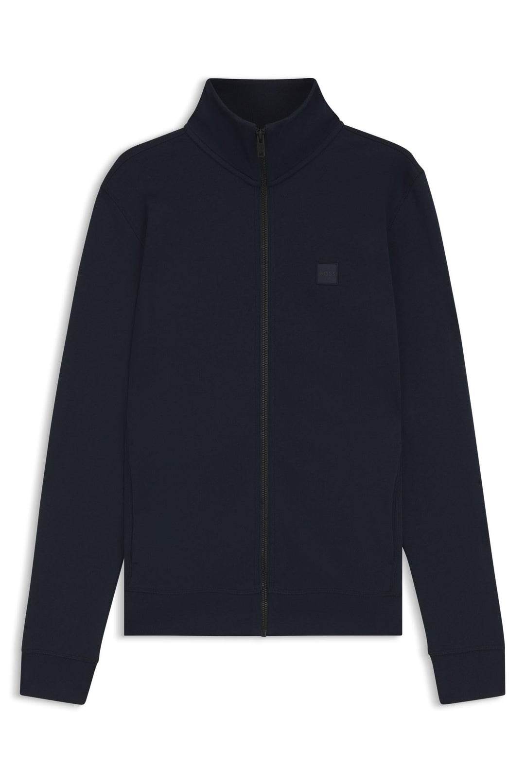 BOSS Herren Zestart Jacke aus Baumwoll-Terry mit Reissverschluss und Logo-Aufnäher S Dark Blue, S Da