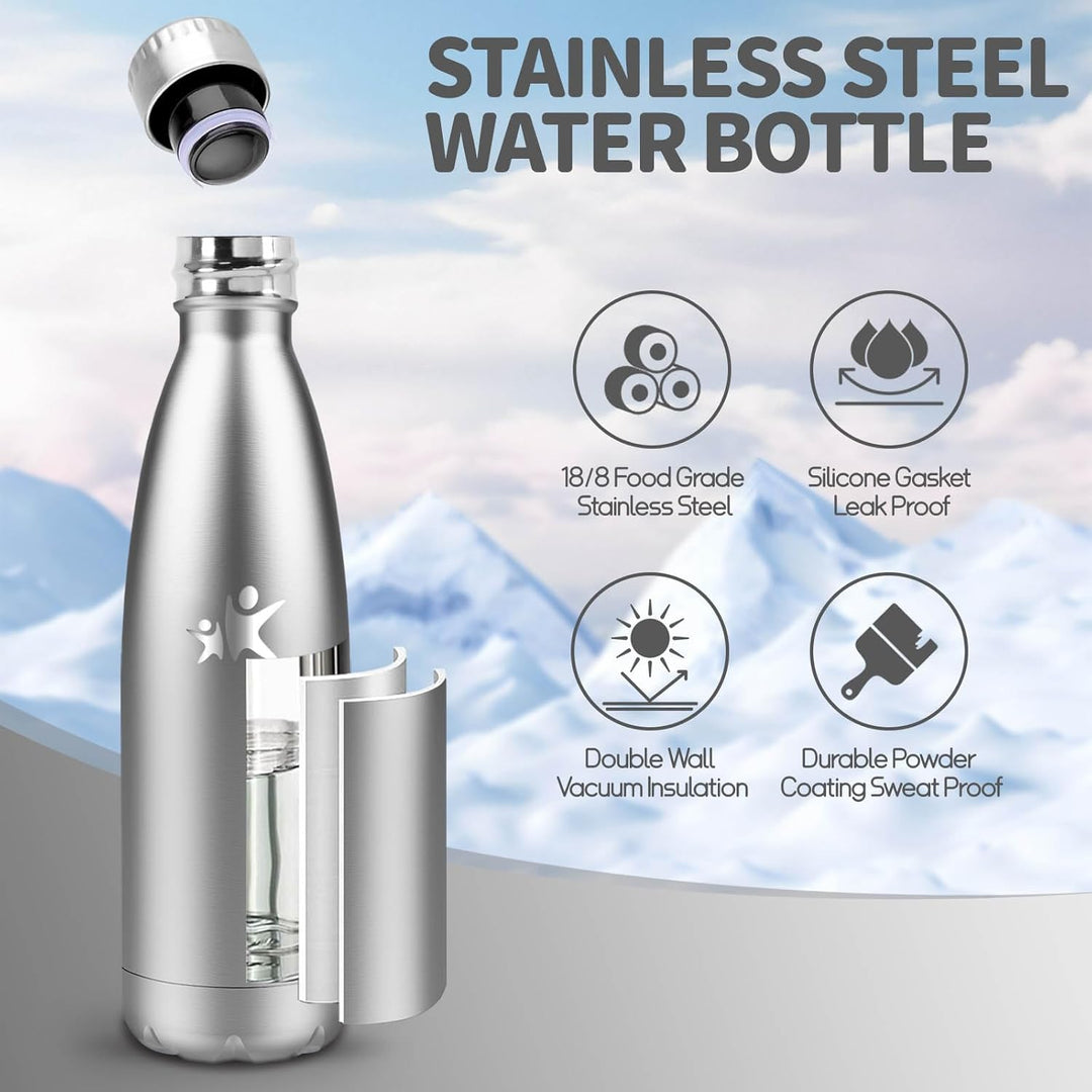 HoneyHolly Trinkflasche Edelstahl - 750ml - Thermosflasche, BPA-Frei, Auslaufsicher Wasserflasche,Tr