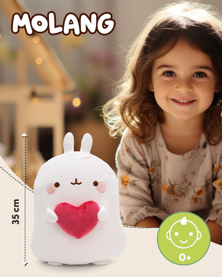 NICI NIC MOLANG Fleecedecke & Kuscheltier 2 in 1, Kuscheldecke Kinder und Erwachsene, weiss - Weiche