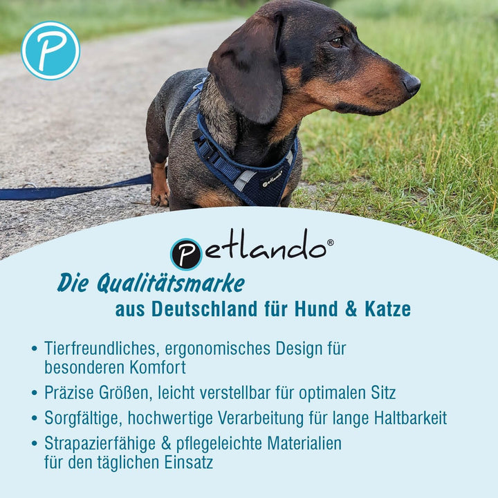 Petlando Hundegeschirr Mesh Vest, leichtes Brustgeschirr aus weichem Mesh & Nylon, stufenlos verstel