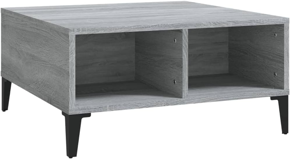 WIFESE Couchtisch mit 4 Fächer 60x60x30 cm Beistelltisch Holz Modernes Design Wohnzimmertisch Kleine