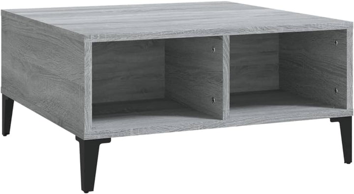 WIFESE Couchtisch mit 4 Fächer 60x60x30 cm Beistelltisch Holz Modernes Design Wohnzimmertisch Kleine