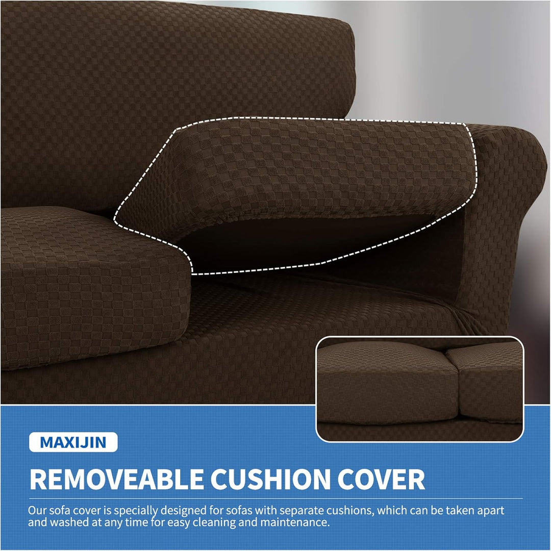 MAXIJIN Stretch Sesselbezug Sofabezug mit Separatem 1 Kissenbezügen Couchbezug Sessel für Wohnzimmer