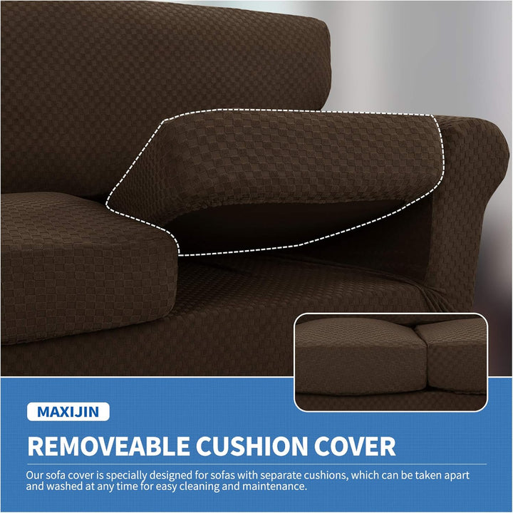 MAXIJIN Stretch Sesselbezug Sofabezug mit Separatem 1 Kissenbezügen Couchbezug Sessel für Wohnzimmer
