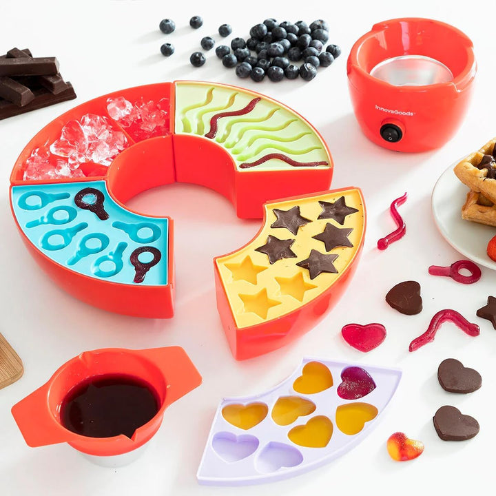 InnovaGoods V0103367 2 in 1 Schokoladenfondue-Maker, Kunststoff, Rot