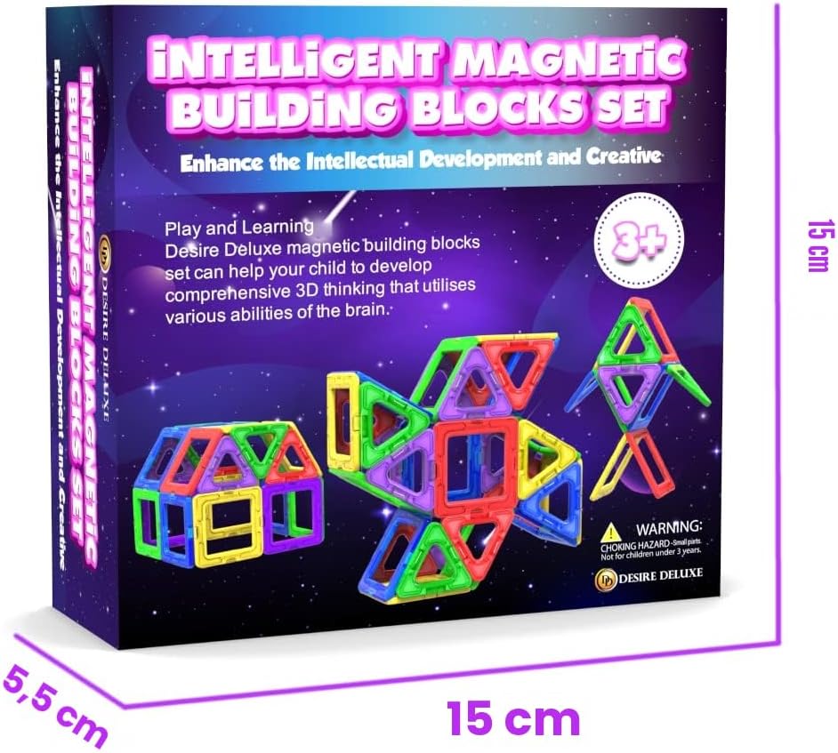 Desire Deluxe Magnetische Bausteine Magnet Montessori Spielzeug für Kinder 30PC Set Teilen ab 3 4 5