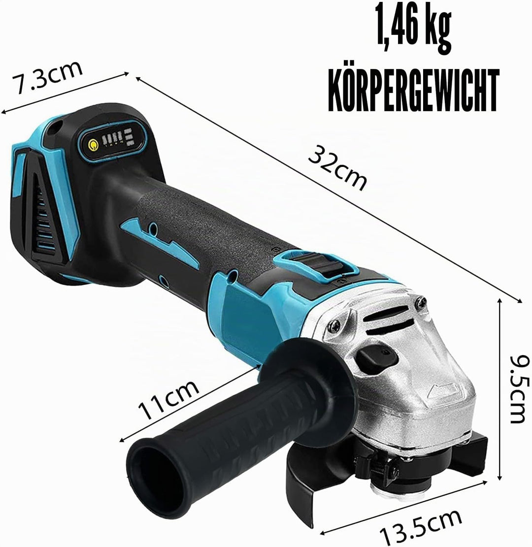 Neues Upgrade Bürstenloser Akku Winkelschleifer Ø125mm 8500 U/min für 18V Makita Akkus - Akku Flex T