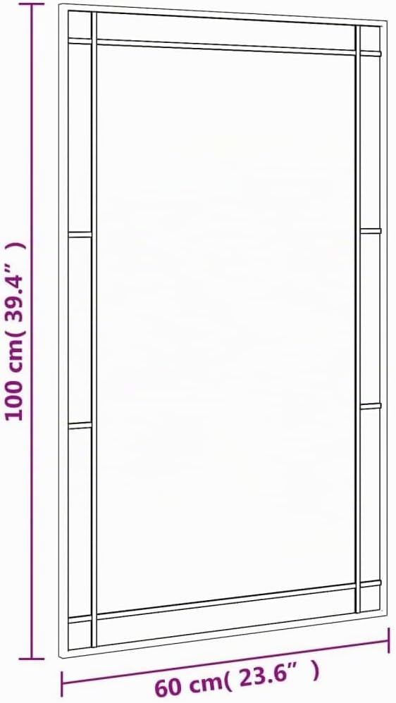 vidaXL Wandspiegel, Hängend Rechteckig Spiegel Badspiegel, Fensterspiegel für Badezimmer Wohnzimmer,
