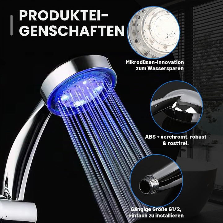 JINYOMFLY LED-Duschkopf, beleuchteter Duschkopf, Farbduschkopf, LED-Handbrause, automatischer Wechse