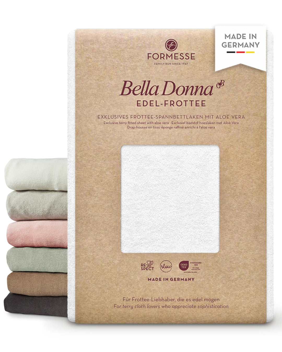 Formesse Bella Donna Edel Frottee Spannbetttuch Weiss 120x190 - 130x220