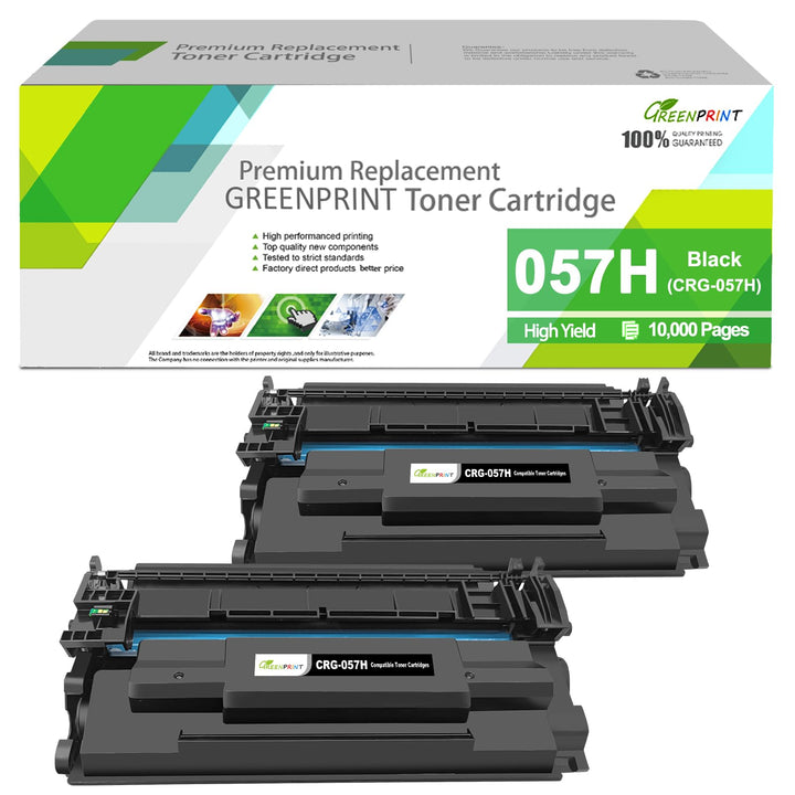 057H (057) Kompatible Tonerkartuschen 2 Schwarz Hohe Kapazität 10000 Seiten für Canon Drucker MF449d