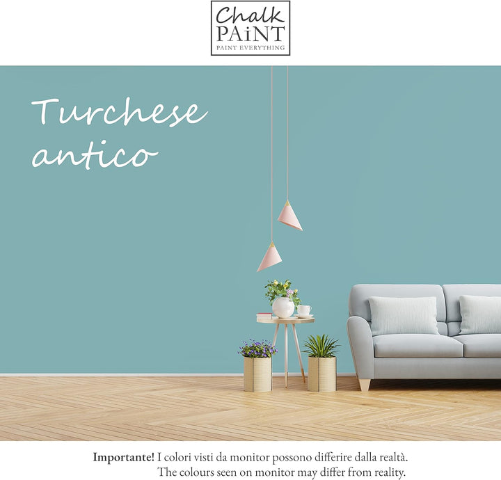 Chalk Paint Everything® Turchese Antico Kreidefarbe Wasserbasis für Alle Oberflächen einfach zu vera