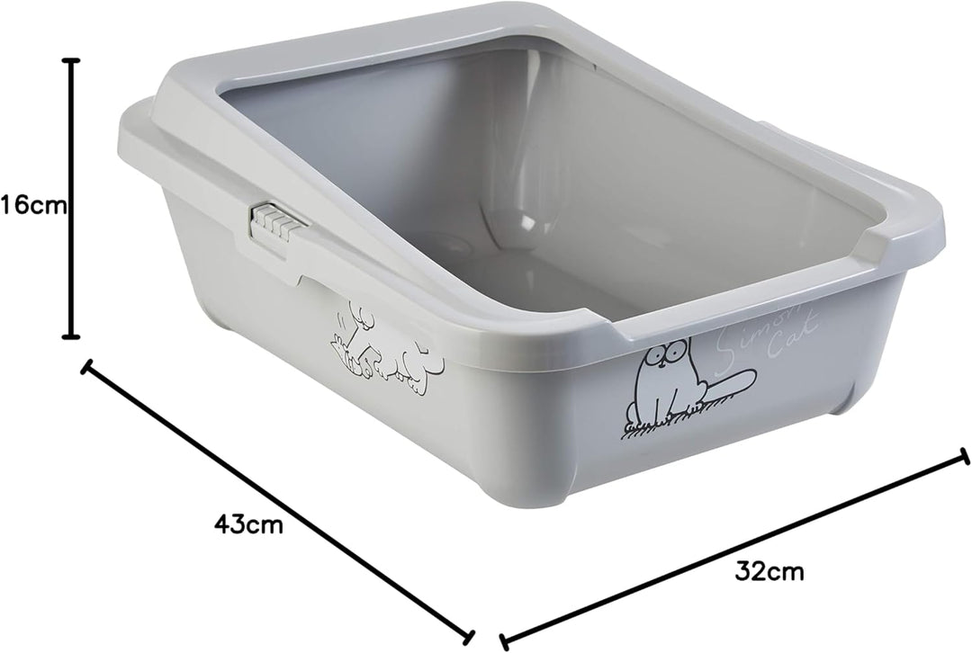 Simon's Cat, Katzentoilette mit Rand L: 43 cm B: 32 cm H: 16 cm grau grau L: 43 cm B: 32 cm H: 16 cm