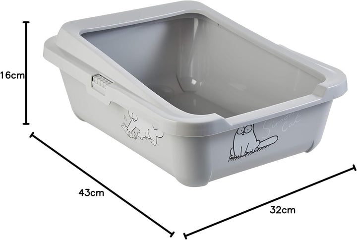Simon's Cat, Katzentoilette mit Rand L: 43 cm B: 32 cm H: 16 cm grau grau L: 43 cm B: 32 cm H: 16 cm