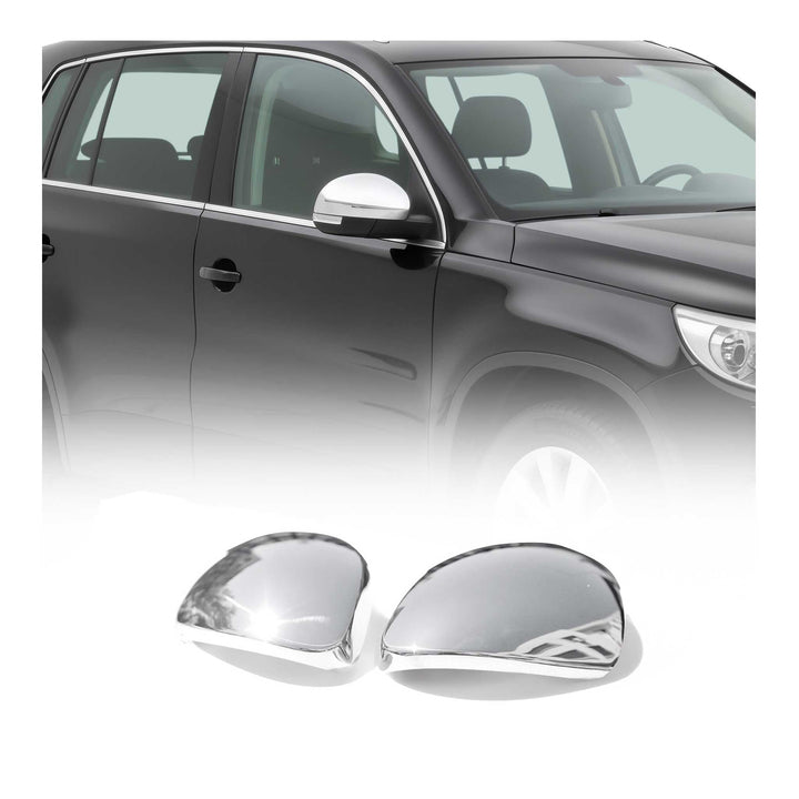 Spiegelkappen Spiegelabdeckung für Tiguan 2007-2016 2 tlg Spiegelblenden aus Edelstahl Chrom