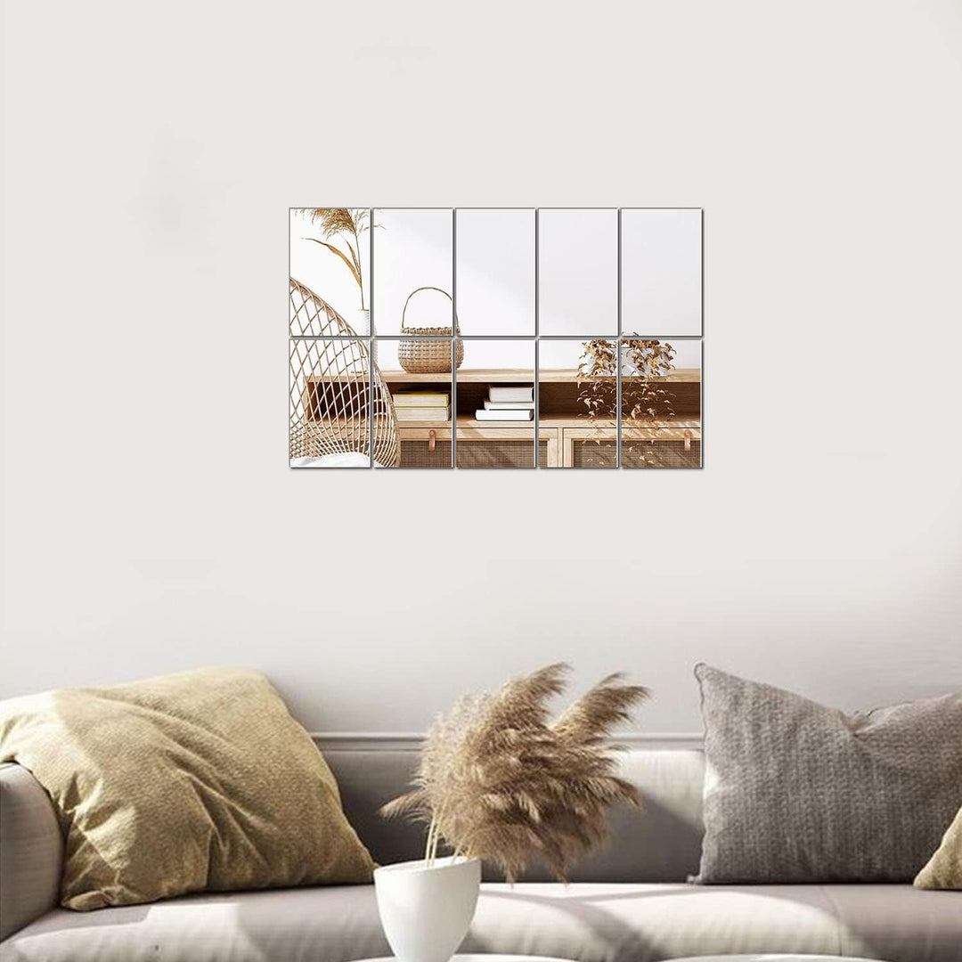 Selbstklebende Fliesenspiegel Wandspiegel Spiegelfliesen Selbstklebend HD Glas Spiegel Wandaufkleber